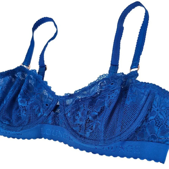 Lounge Flair Balcony Bra in  Cobalt Blue Size 34A Lace Underwire - Picture 7 of 8